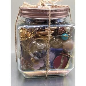 2lb 4oz Jar of Matching Earrings Vintage to Now Clip On & Post Lot (B)